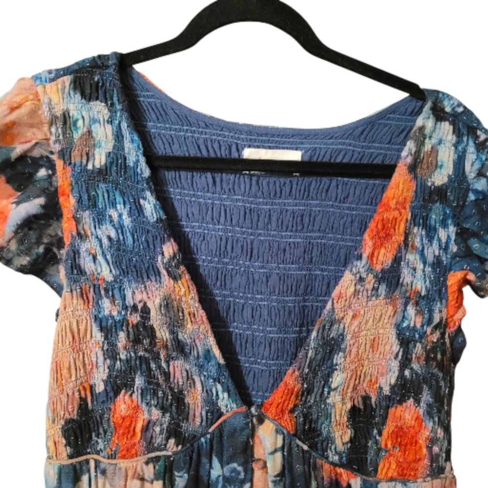 By Anthropologie Peregrine printed eyelet wide leg jumpsuit - L.        D36 - Picture 3 of 11